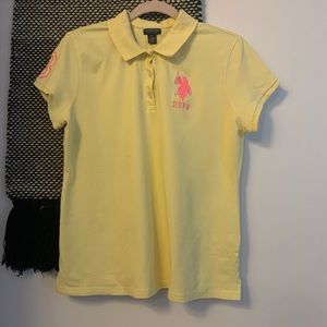U.S Polo Yellow & Pink Collard Shirt